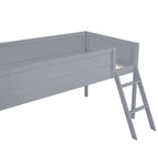 Lit mezzanine de jeu Twin Wood avec bureau à LED