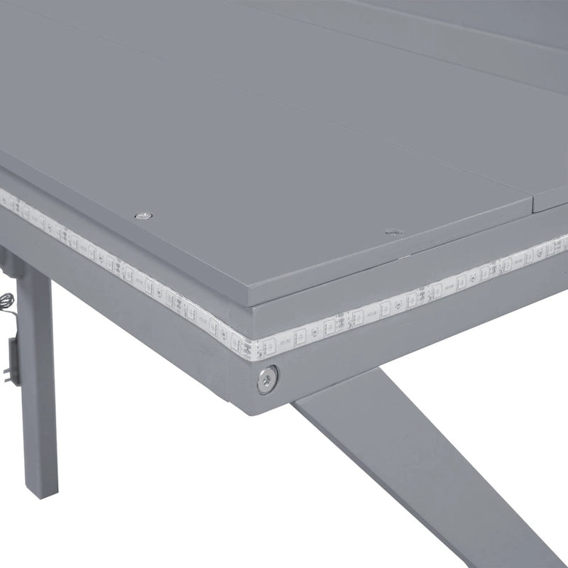 Lit mezzanine de jeu Twin Wood avec bureau à LED
