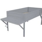 Lit mezzanine de jeu Twin Wood avec bureau à LED