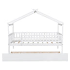 Lit cabane en bois avec lit gigogne double