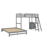 Lit superposé simple sur double avec bureau intégré, 3 tiroirs