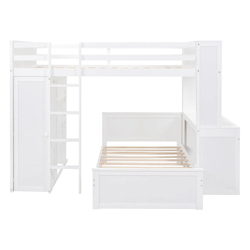 Lit mezzanine pleine grandeur avec un lit simple indépendant