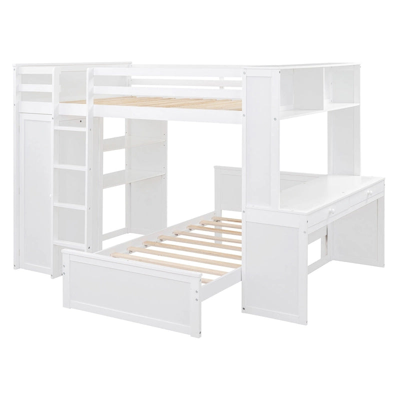 Lit mezzanine pleine grandeur avec un lit simple indépendant