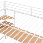Lit mezzanine en métal avec bureau et étagère, noir