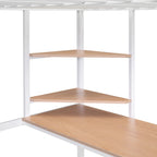 Lit mezzanine en métal avec bureau et étagère, noir