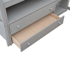 Lit mezzanine en bois Merax avec bureau, étagères et tiroirs