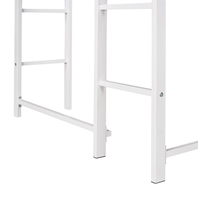 Lit mezzanine en métal pour lits jumeaux avec bureau et étagères