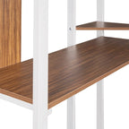Lit mezzanine en métal pour lits jumeaux avec bureau et étagères