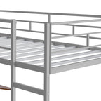 Lit mezzanine en métal pour lits jumeaux avec bureau et étagères