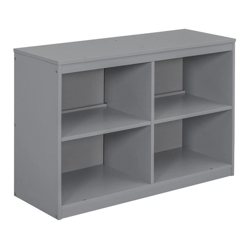 Lit mezzanine bas pour lits jumeaux/doubles avec bureau rétractable et 4 tiroirs, cadre de lit mezzanine en bois avec bureau latéral portable et étagères