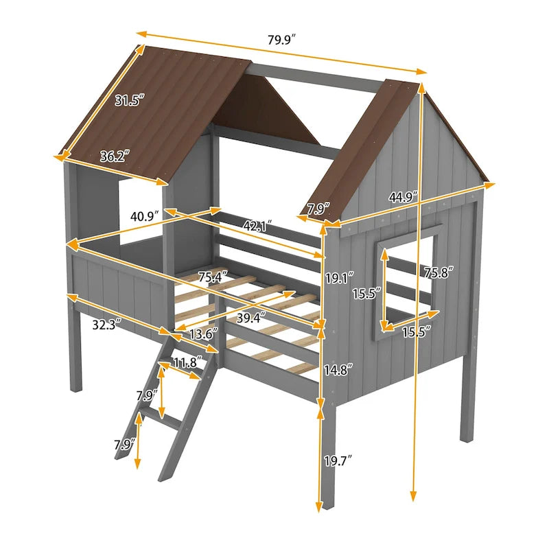 Lit cabane mezzanine simple
