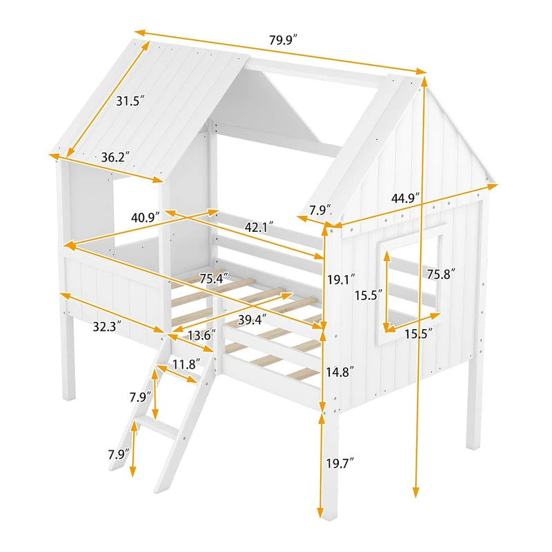 Lit cabane mezzanine simple