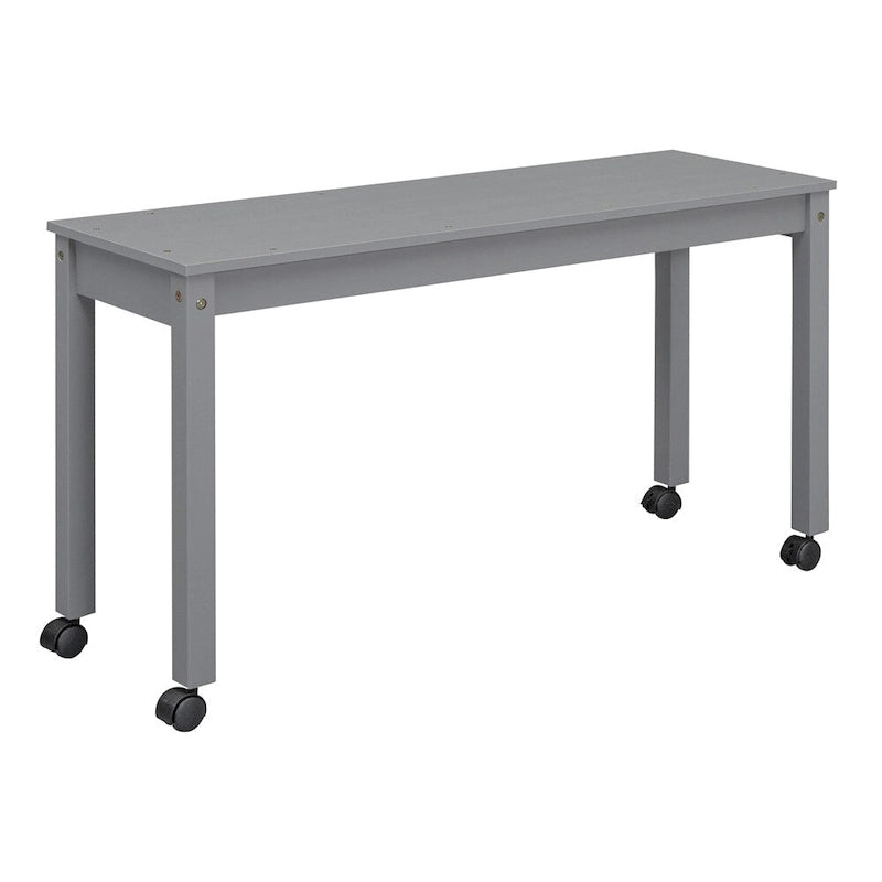 Lit mezzanine en bois, taille double, avec bureau escamotable et 4 tiroirs