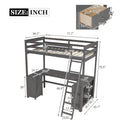 Lit mezzanine simple avec bureau en U
