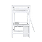 Lit mezzanine simple avec bureau en U