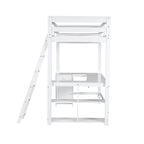 Lit mezzanine simple avec bureau en U