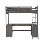 Lit mezzanine simple avec bureau en U
