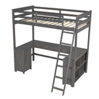 Lit mezzanine simple avec bureau en U