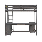 Lit mezzanine simple avec bureau en U