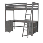 Lit mezzanine simple avec bureau en U