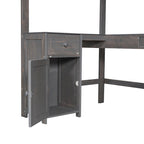 Lit mezzanine simple avec bureau en U