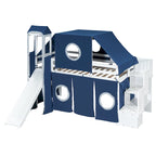 Lit mezzanine Merax double/simple avec tente et tour