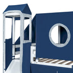 Lit mezzanine Merax double/simple avec tente et tour