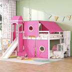 Lit mezzanine Merax double/simple avec tente et tour