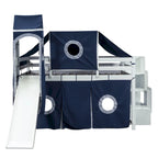 Lit mezzanine Merax double/simple avec tente et tour