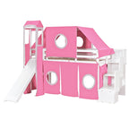 Lit mezzanine Merax double/simple avec tente et tour