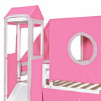 Lit mezzanine Merax double/simple avec tente et tour