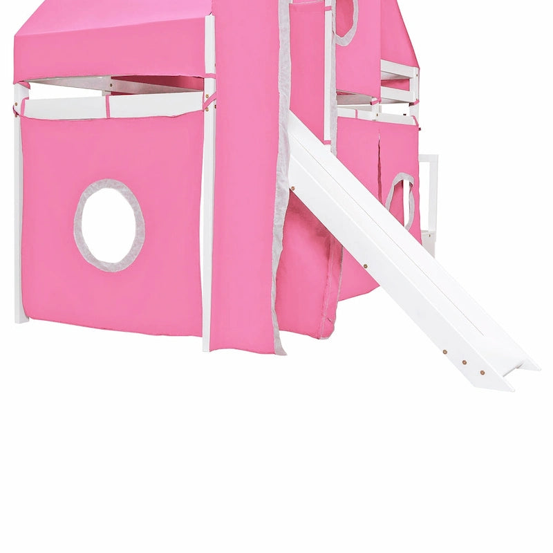 Lit mezzanine Merax double/simple avec tente et tour