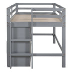 Lit mezzanine une place avec 4 tiroirs, placard et étagères
