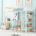 Lit superposé mezzanine double en métal avec bureau intégré