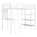 Lit superposé mezzanine double en métal avec bureau intégré