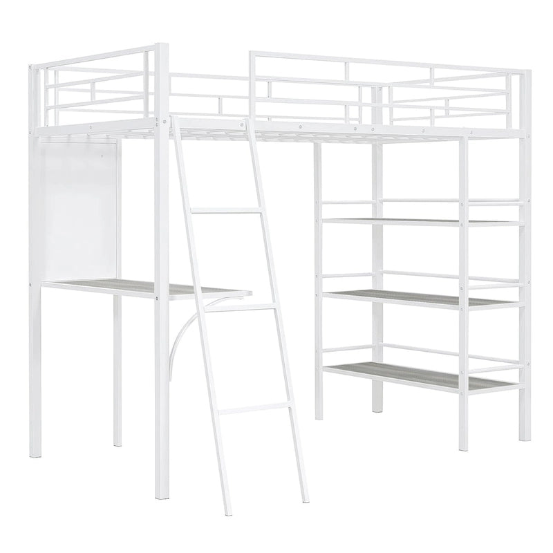 Lit superposé mezzanine double en métal avec bureau intégré
