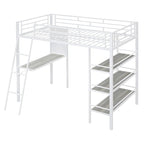 Lit superposé mezzanine double en métal avec bureau intégré
