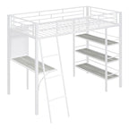 Lit superposé mezzanine double en métal avec bureau intégré