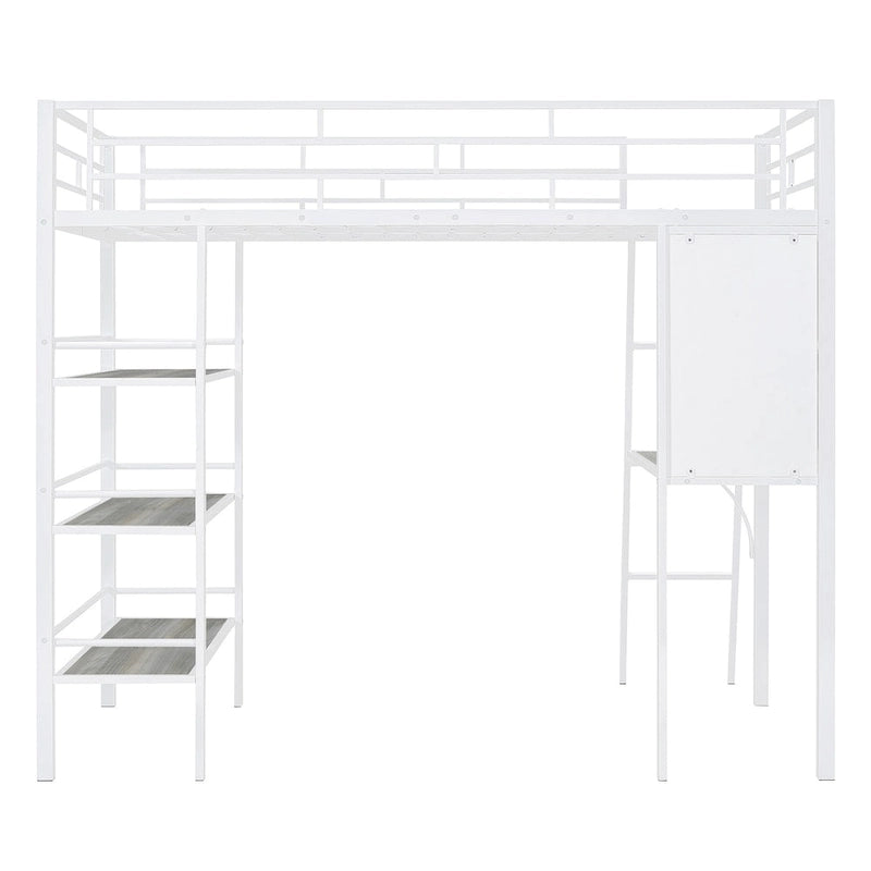 Lit superposé mezzanine double en métal avec bureau intégré