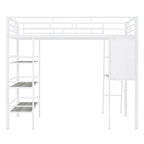 Lit superposé mezzanine double en métal avec bureau intégré