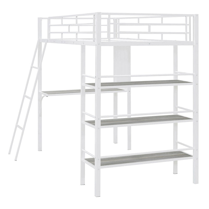 Lit superposé mezzanine double en métal avec bureau intégré