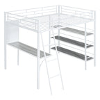 Lit superposé mezzanine double en métal avec bureau intégré