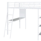 Lit superposé mezzanine double en métal avec bureau intégré