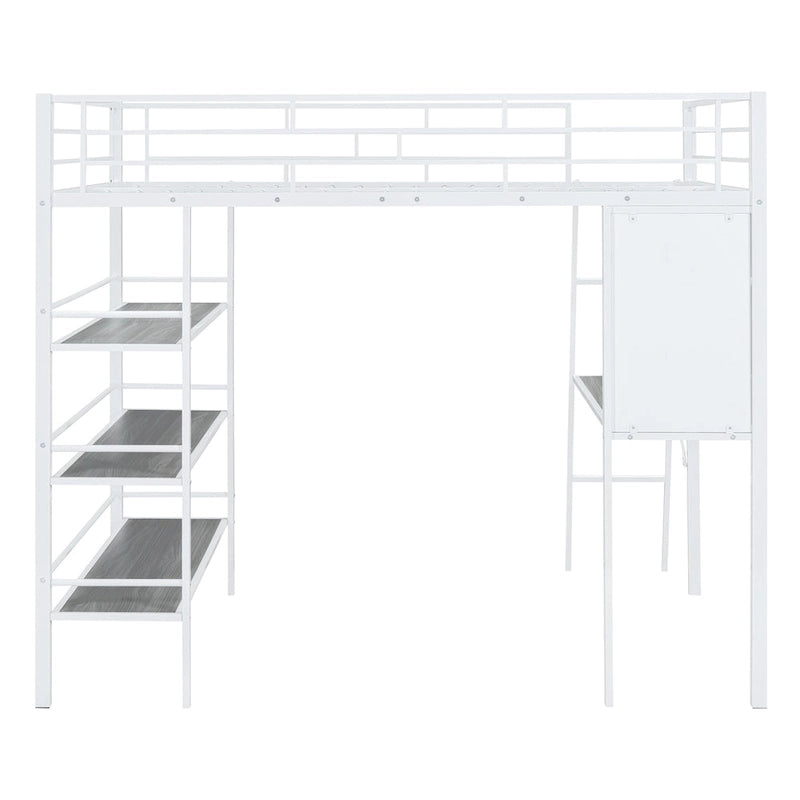 Lit superposé mezzanine double en métal avec bureau intégré