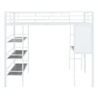 Lit superposé mezzanine double en métal avec bureau intégré