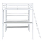 Lit superposé mezzanine double en métal avec bureau intégré