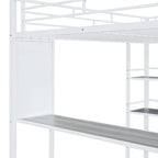 Lit superposé mezzanine double en métal avec bureau intégré