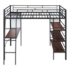 Lit superposé mezzanine double en métal avec bureau intégré
