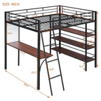Lit superposé mezzanine double en métal avec bureau intégré