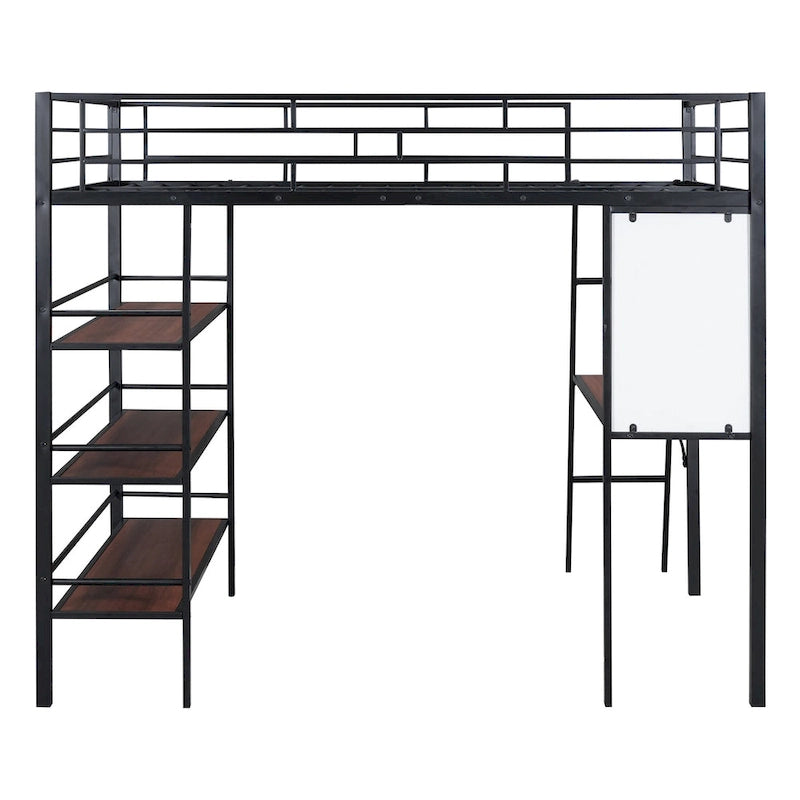 Lit superposé mezzanine double en métal avec bureau intégré